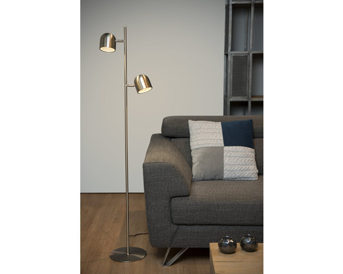 M & T  Lampadaire chromé mat - LED à intensité variable - 2 x 5 W 2700K  inclus