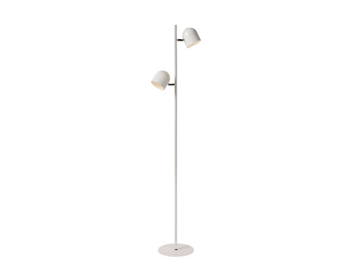 M&T Lampadaire métal blanc  - LED à intensité variable - 2 x 5 W 2700K  inclus