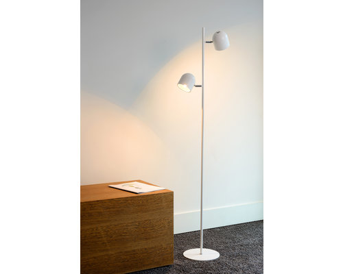 M & T  Floor lamp white metal  - LED dimable - 2 x 5W 2700K  bulbs included