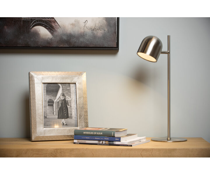 M&T Lampe de bureau  chrome mat  - Ø 16 cm - LED  à intensité variable- bulbe 1x5W 3000K  comprise