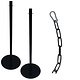 M&T Set of 2 barrier posts with a metal chain 1,5 m black