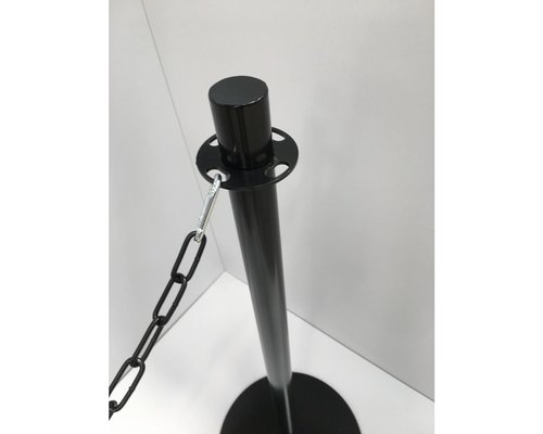 M&T Ensemble de 2  poteaux d'accueils tête plate livré  avec  une chaine de 1,5 m noir