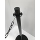 M & T  Set of 2 barrier posts with a metal chain 1,5 m black