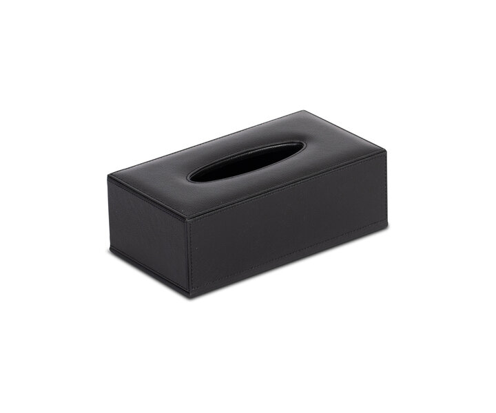 M&T Tissue box  houder zwart PU  luxe leder