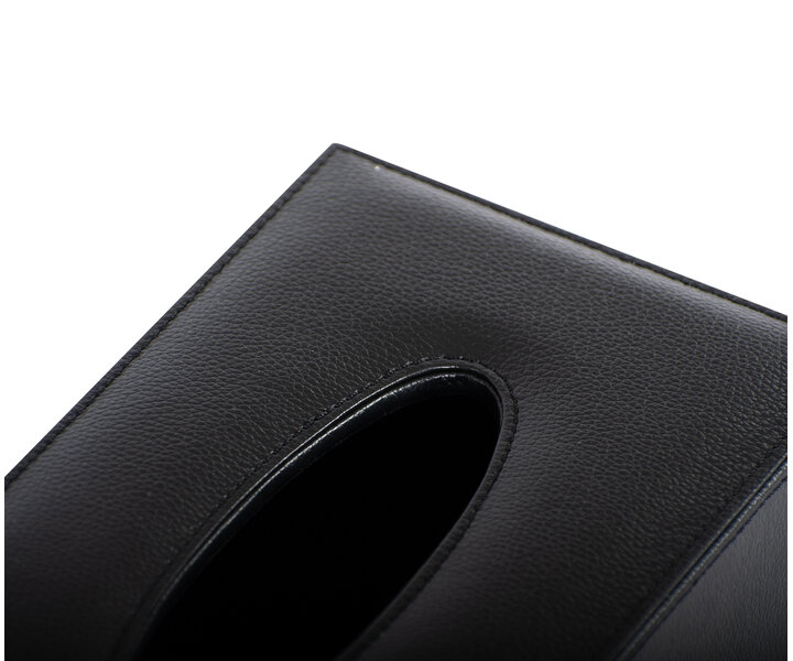 M&T Support à boite mouchoirs en simili cuir noir de luxe