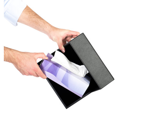 M&T Tissue box black luxerious black PU leather