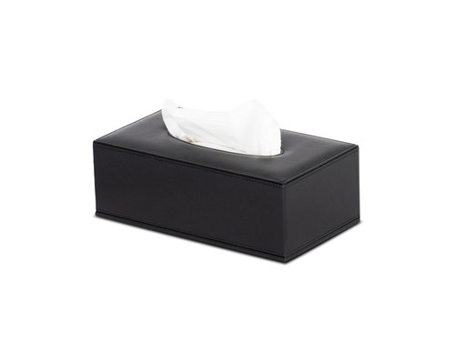 M & T  Tissue box  houder zwart PU  luxe leder