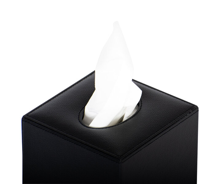 M&T Tissue box black luxerious black PU leather