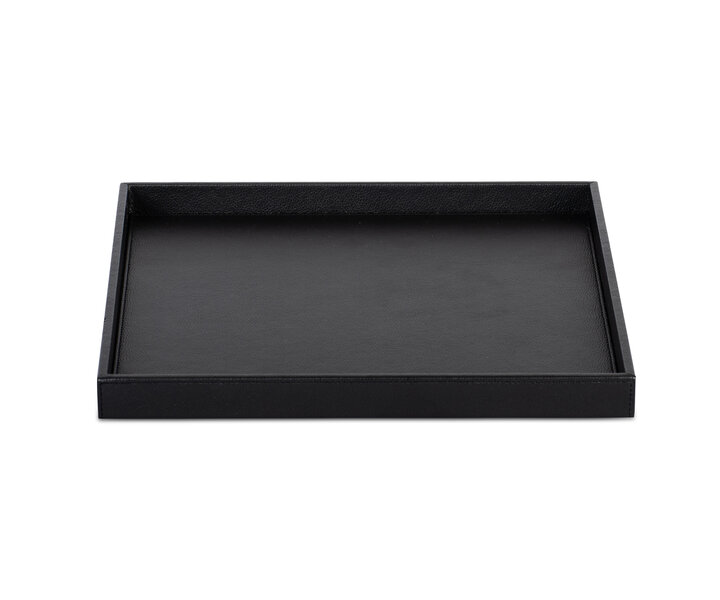 M&T Dienblad  rechthoekig  42 x 21 x 3 cm zwart PU  luxe leder