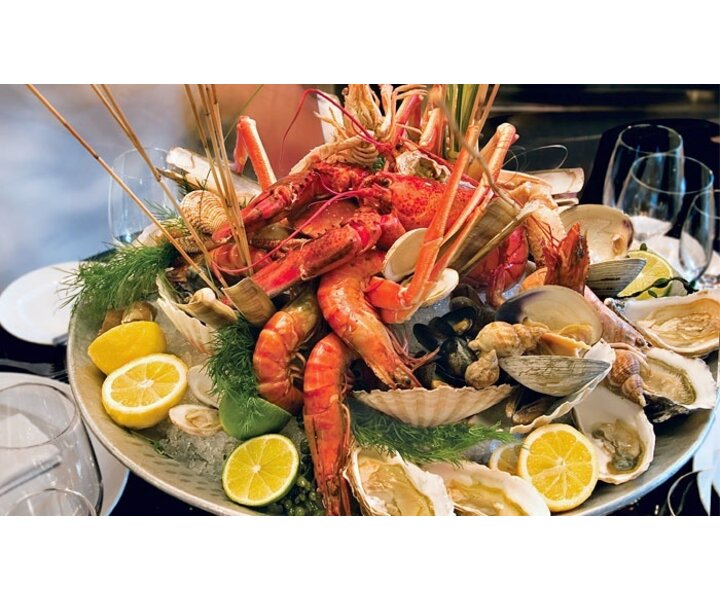 MAUVIEL  Seafood tray 40 cm with grid made of heavy duty aluminium