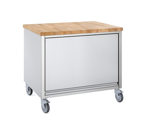 M&T Chariot de boulangerie  avec  plan de travail en bois " Parisienne " 80 x 60 x h 90 cm