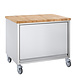 M & T  Mobile bread making work station with wooden top 80 x 60 x h 90 cm