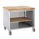 M & T  Bakkers trolley - Mobiele werktafel met houten blad  80 x 60 x h 90 cm