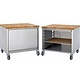 M&T Bakkers trolley - Mobiele werktafel met houten blad  80 x 60 x h 90 cm