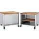 M & T  Mobile bread making work station with wooden top 80 x 60 x h 90 cm