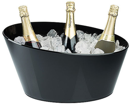 M&T Seau à vin & champagne pour 4 bouteilles acrylique noire