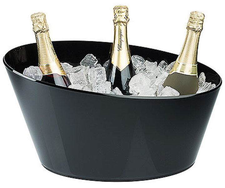 M&T Seau à vin & champagne pour 4 bouteilles acrylique noire