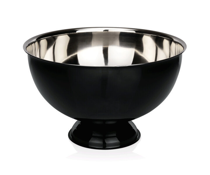 M&T Punch bowl - Champagne & wine cooler black lacquered stainless steel 10 liter