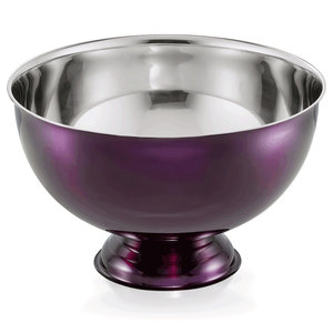 M & T  Punch bowl - Champagne & wijnkoeler violet gelakt roestvrijstaal 10 liter