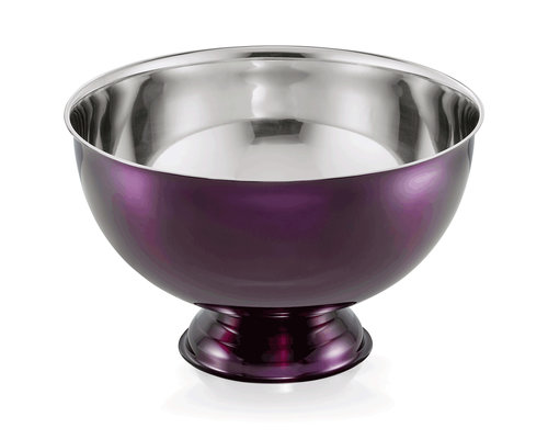 M & T  Punch bowl - Champagne & wijnkoeler violet gelakt roestvrijstaal 10 liter