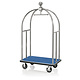 M & T  Bagage wagen " Bird cage " roestvrijstaal met blauw tapijt