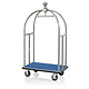 M & T  Bird cage luggage trolley stainless steel with blue carpet