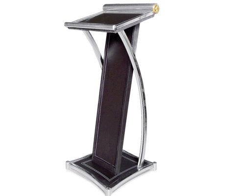 M&T Lecturn stainless design shape, combination of steel and wood