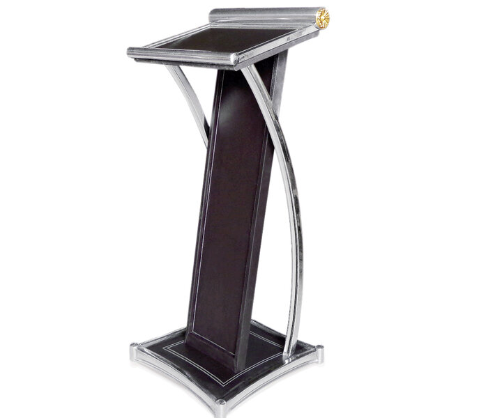 M&T Lecturn stainless design shape, combination of steel and wood