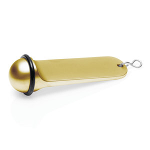 M & T  Hotel room key ring gold color with rubber ring
