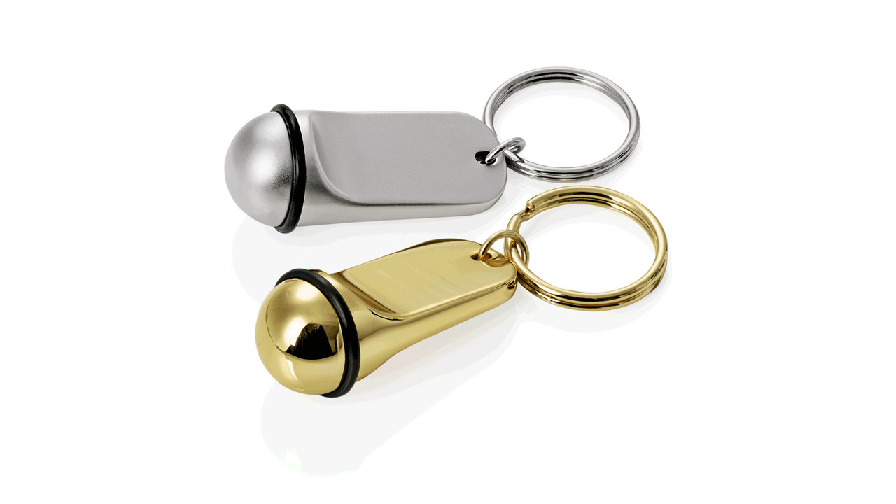 Porte- clés de chambre d'hotel couleur or avec anneau caoutchouc