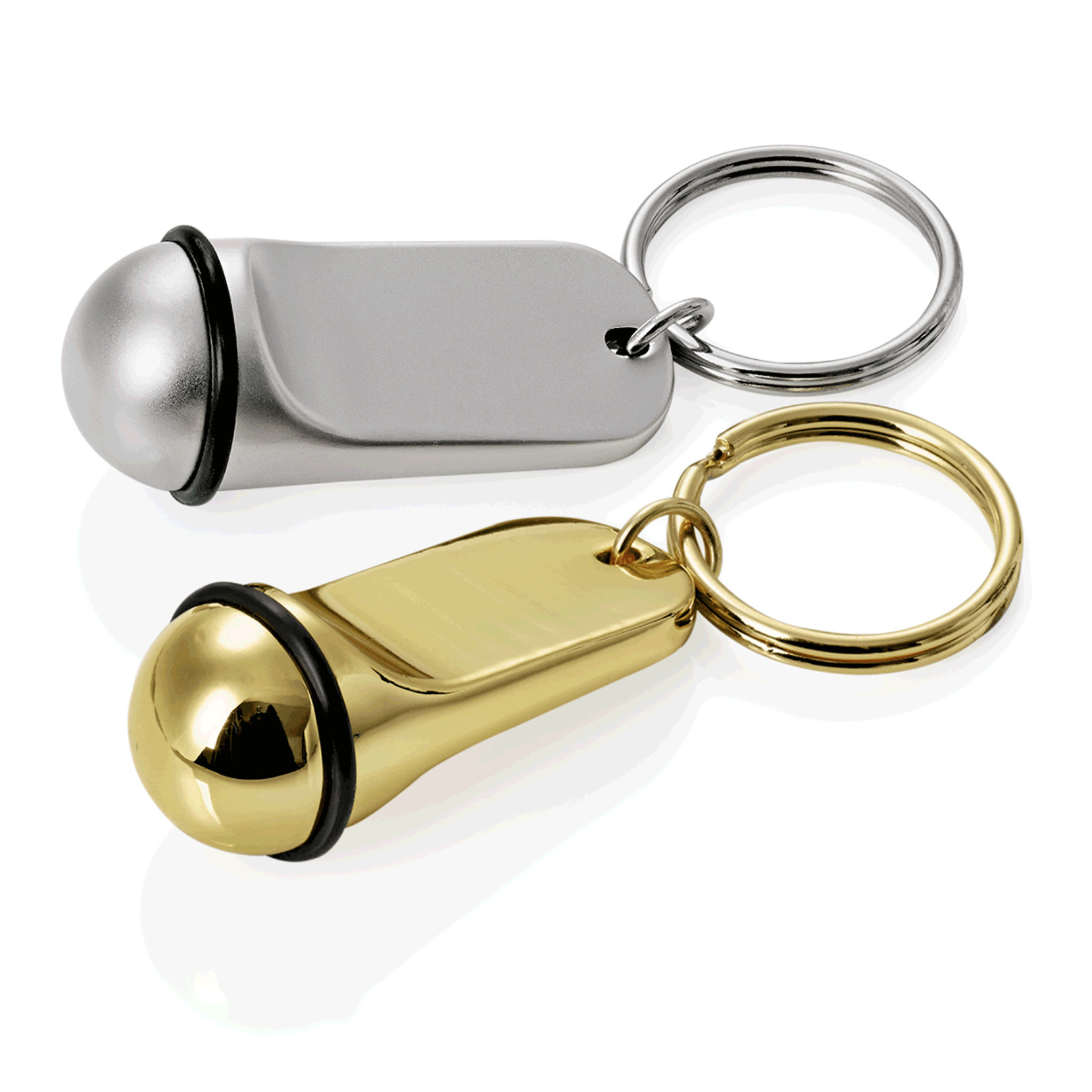 Porte- clés de chambre d'hotel couleur argent avec anneau caoutchouc