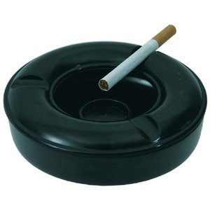 M & T  Windproof ashtray black melamine 12,5 cm