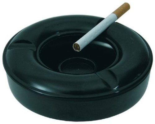 M&T Windproof ashtray black melamine 12,5 cm