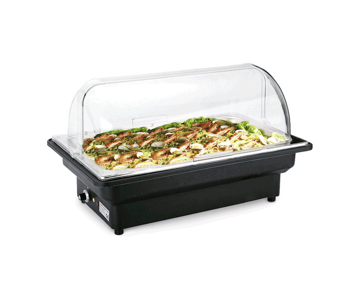 M&T Chafing dish GN 1/1 eletrical heated with polycarbonate roll top lid