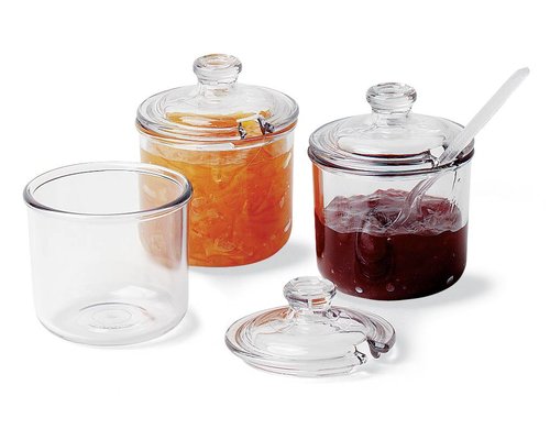 M&T Pot de confiture ou condiments en polycarbonate  ensemble de 2 pièces