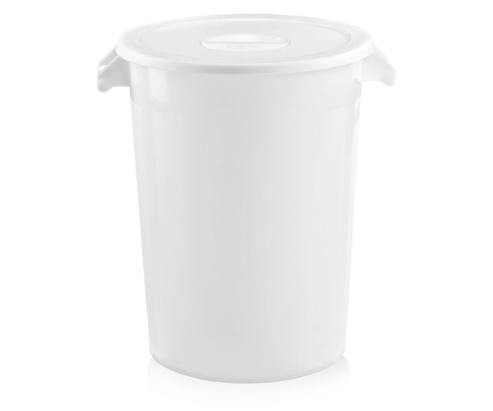 M&T Récipient avec couvercle , PP blanche, contenance 76 litres