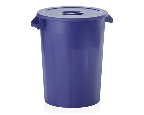 M & T  Storage bin with lid ,  blue PP , Content 100 liter