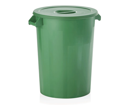 M & T  Storage bin with lid , green PP , Content 100 liter