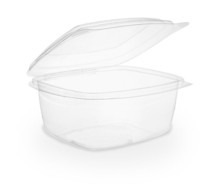 VEGWARE  Voedseldoos met charnierdeksel transparante composteerbare kunststof PLA