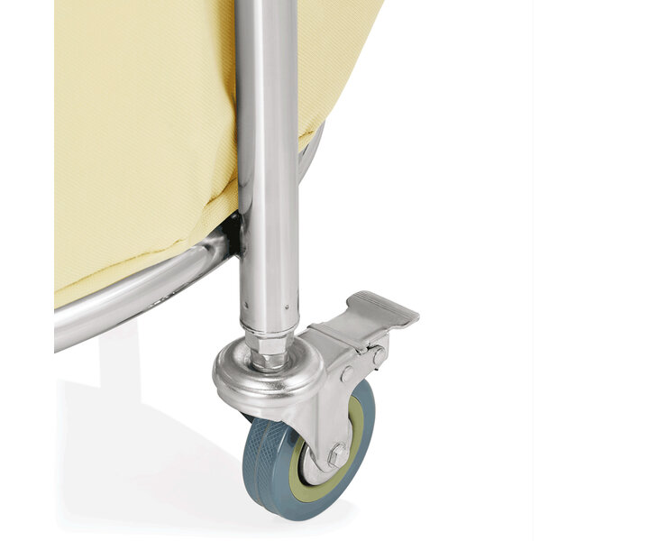 M&T Chariot à linge  Ø 60 cm corps acier inoxydable 18/10 avec sac polyester