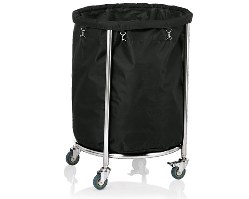 M & T  Linen trolley Ø 60 cm frame stainless steel 18/10 with polyester bag