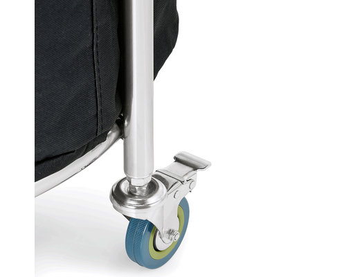 M&T Chariot à linge  Ø 60 cm corps acier inoxydable 18/10 avec sac polyester