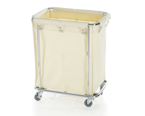 M & T  Linen trolley 65 x 45 x h 84 cm chrome plated steel frame with nylon bag