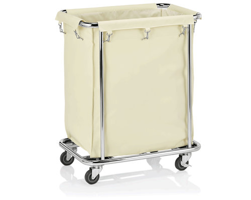 M & T  Linen trolley 65 x 45 x h 84 cm chrome plated steel frame with nylon bag