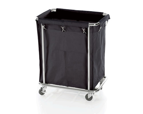 M&T Linnen wagen - Wasgoedwagen 65x45xh84 cm verchroomd metalen frame met nylon zak