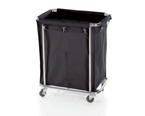 M & T  Linnen wagen - Wasgoedwagen 65x45xh84 cm verchroomd metalen frame met nylon zak