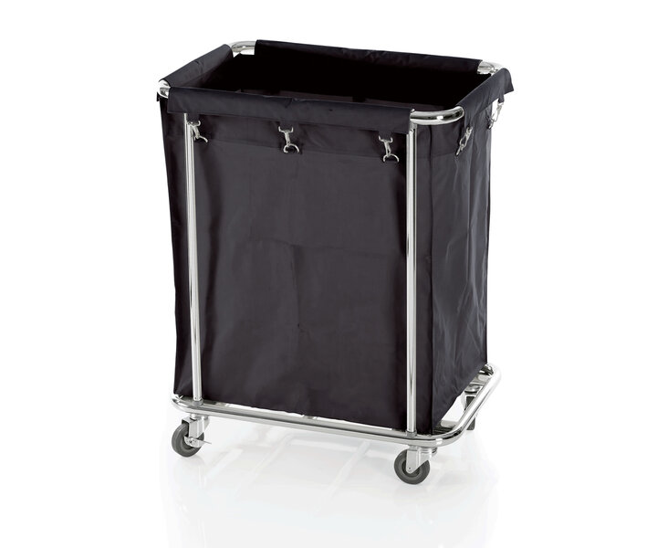 M&T Linen trolley 65 x 45 x h 84 cm chrome plated steel frame with nylon bag