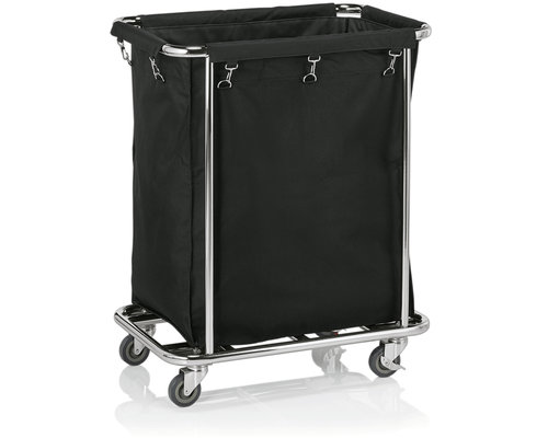 M & T  Linnen wagen - Wasgoedwagen 65x45xh84 cm verchroomd metalen frame met nylon zak