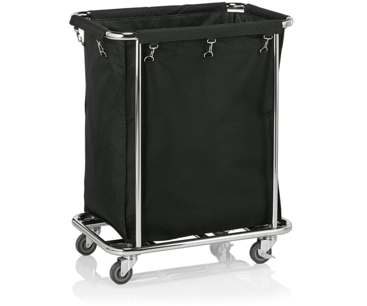 M&T Linen trolley 65 x 45 x h 84 cm chrome plated steel frame with nylon bag