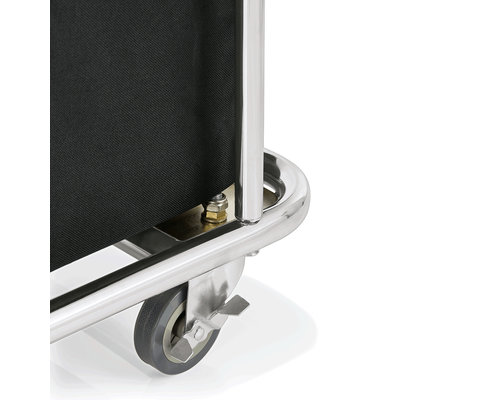 M&T Chariot à linge  65 x 45 x h 84 cm corps en acier chromé avec  sac nylon